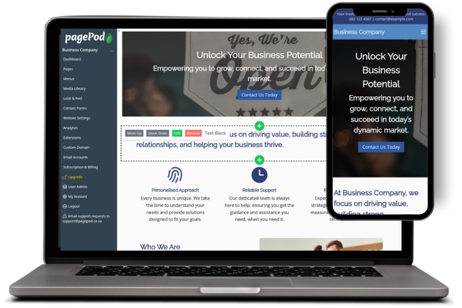 Easy website creator for south african sme s pagepod